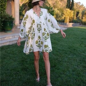 Maison Marigold - Taj Mini dress - Green Flower - Size XS/S